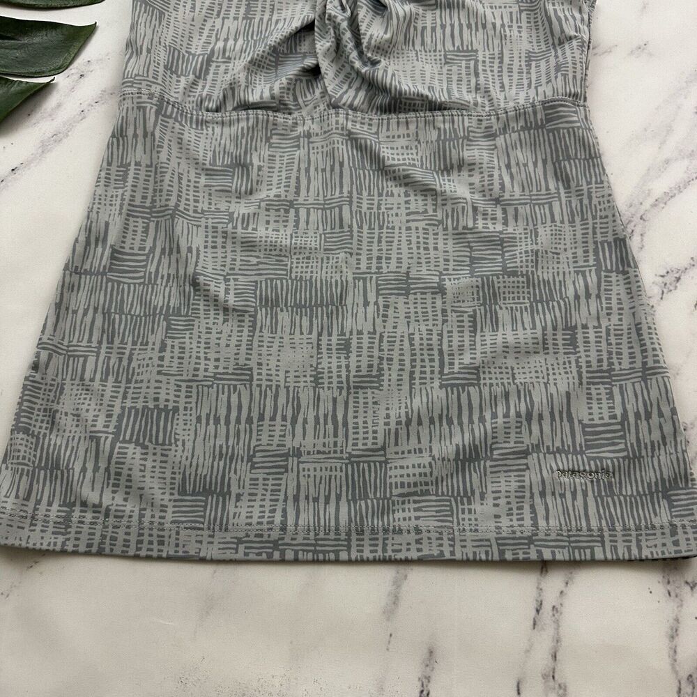 Patagonia Womens Bandha Tank Top Size S Light Gray Floral Stretch Scoop Neck - Picture 3 of 7